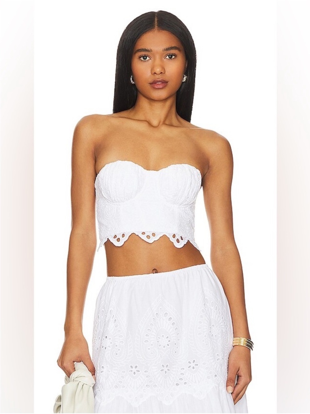 Revolve LPA Francesca Eyelet Cotton Crop Top